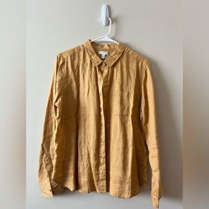 NWT Garnet Hill 100% Linen Button-Up